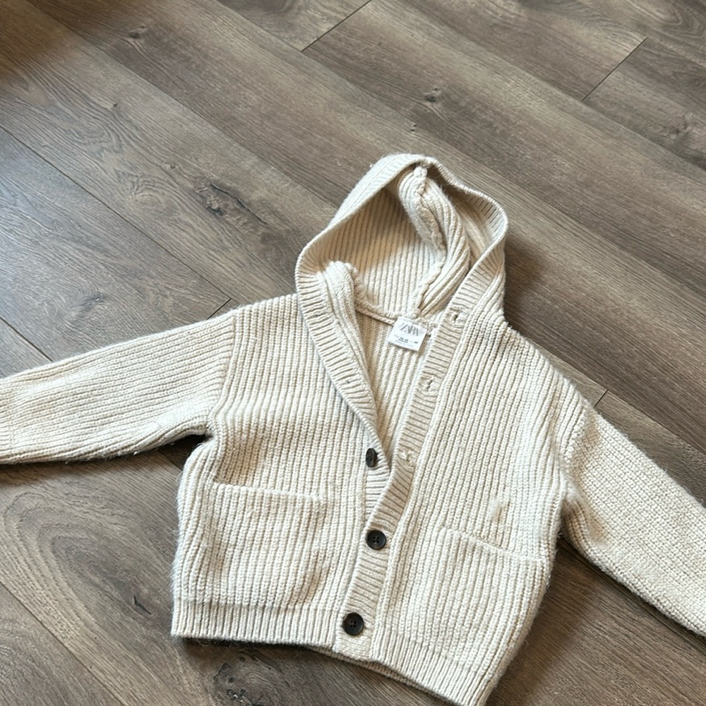 Zara button cardigan with hood